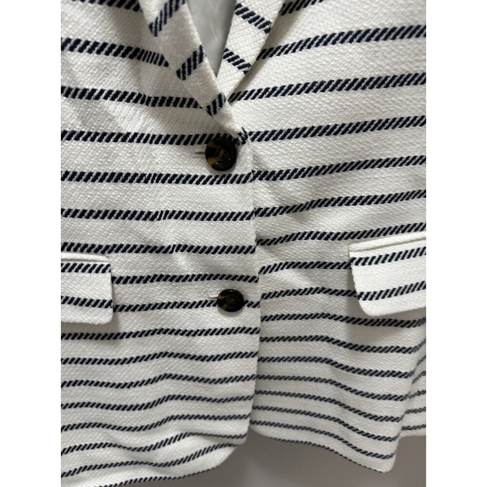 Ann Taylor Black and White Striped Blazer - Picture 3 of 7